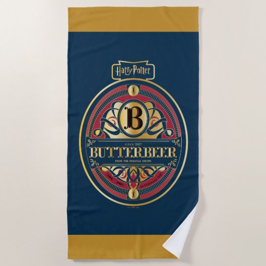BUTTERBEER™垂直ロゴ ビーチタオル (正面)