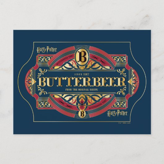 BUTTERBEER™水平ロゴ ポストカード (正面)