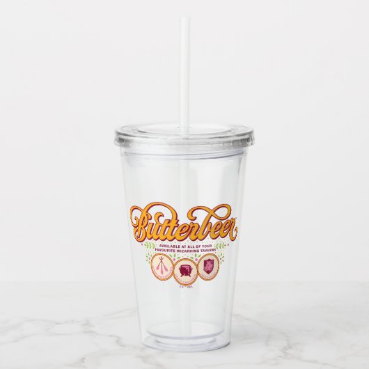 BUTTERBEER™ Available At Wizarding Taverns アクリルタンブラー (正面)