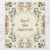 Buttercreamフローラのカスタマイズ ワインラベル (シングルラベル)