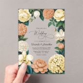 Buttercream, Vanilla Silk & Soft Apricot Wedding アクリル招待状 (インサイチュ (ポータブル))