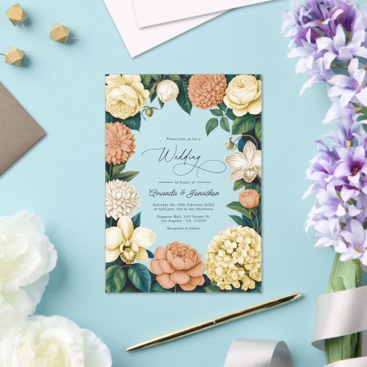 Buttercream, Vanilla Silk & Soft Apricot Wedding アクリル招待状 (インサイチュ (ウェディング))