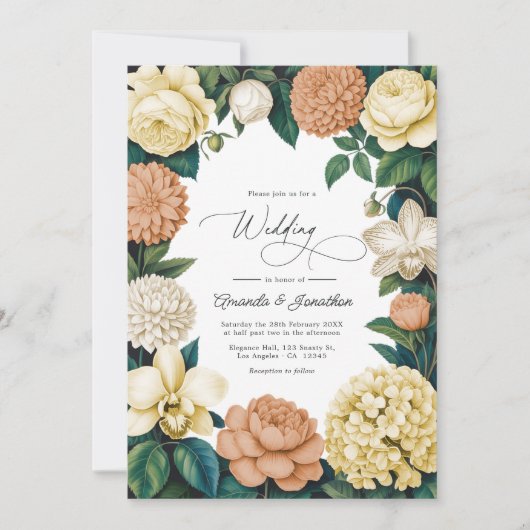 Buttercream, Vanilla Silk & Soft Apricot Wedding 招待状 (正面)