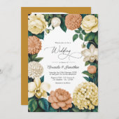 Buttercream, Vanilla Silk & Soft Apricot Wedding 招待状 (正面/裏面)