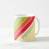 Buttercream Whisper Stripes with Name コーヒーマグカップ (正面右)