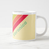 Buttercream Whisper Stripes with Name ジャンボコーヒーマグカップ (右)