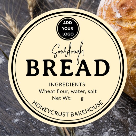 Buttercream Yellow Bakery Sourdough Bread Sticker ラウンドシール