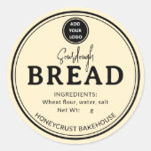 Buttercream Yellow Bakery Sourdough Bread Sticker ラウンドシール (正面)
