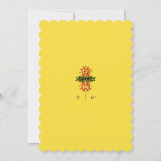 Buttercup Gold Hungarian Wedding Invitation 招待状 (裏面)