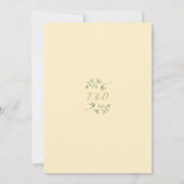 Buttercup Yellow Greenery Monogram Wedding 招待状 (裏面)