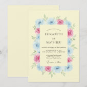 Buttercup Yellow Radiant Spring Wedding 招待状 (正面/裏面)