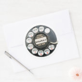 BUtterfield8、古い電話ダイヤル、編集文字 ラウンドシール (封筒)