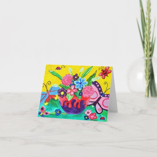 Butterfles & Ladybugsノートカード カード (正面)