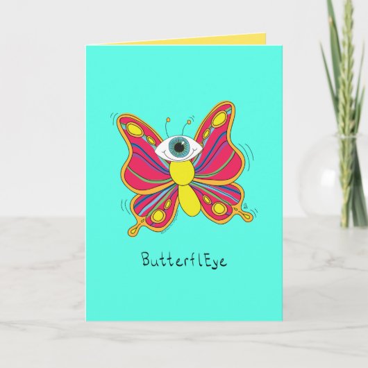 ButterflEYE - Cyclops Butterfly Greeting Card カード (正面)