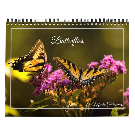 Butterflies 12 Month Calendar カレンダー (カバー)