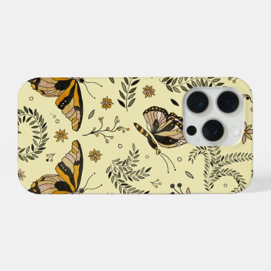 Butterflies and flowers iPhoneケース (裏面横)