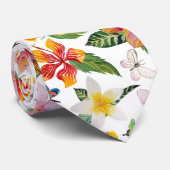 Butterflies and Flowers On White ネクタイ (ロール)