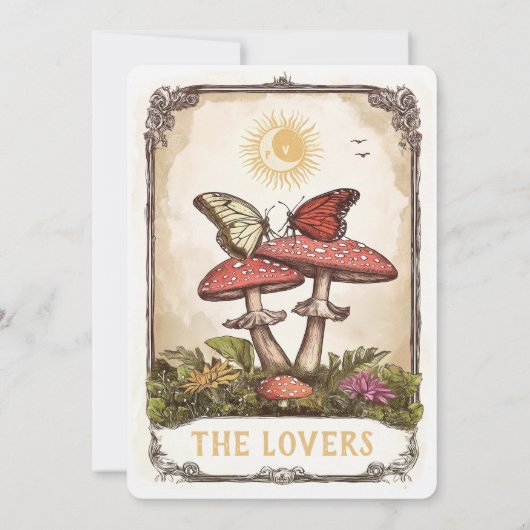 Butterflies and Mushrooms Tarot Wedding 招待状 (裏面)
