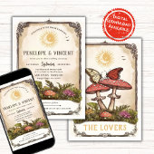 Butterflies and Mushrooms Tarot Wedding 招待状