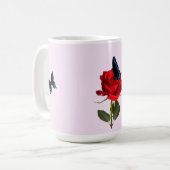 Butterflies and Rose Mug コーヒーマグカップ (正面左)