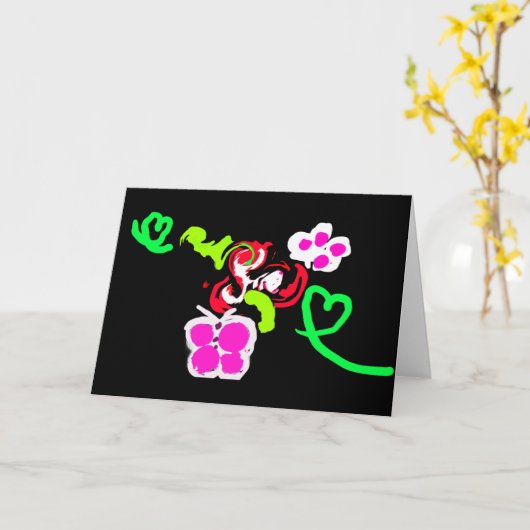 Butterflies and Roses valentine  カード (黄色い花)