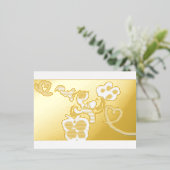 Butterflies and Roses valentine  箔シーズンポストカード (立ち正面)