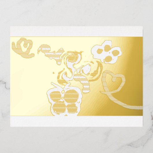 Butterflies and Roses valentine  箔シーズンポストカード (正面)