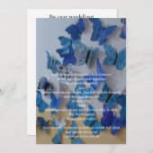 Butterflies Blue Wedding Invitation 招待状 (正面/裏面)