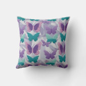 Butterflies  Elegant Fabric Style Pattern クッション (裏面)