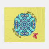 Butterflies Enjoy The Journey フリースブランケット (正面(横))