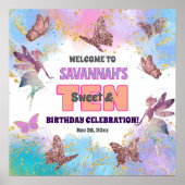 Butterflies Fairy Glitter 10th Birthday Welcome ポスター (正面)