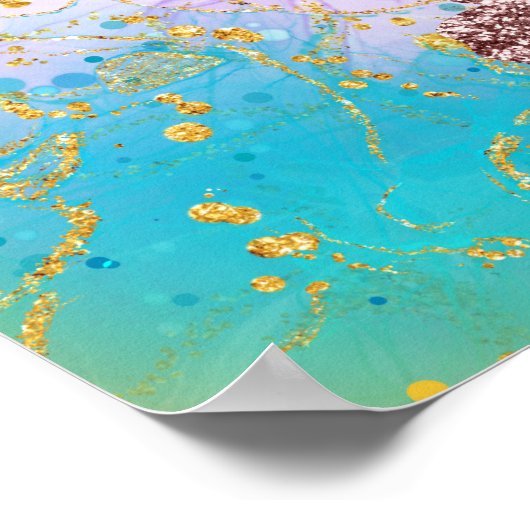 Butterflies Fairy Glitter 12th Birthday Welcome ポスター (角)