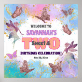 Butterflies Fairy Glitter 2nd Birthday Welcome ポスター (正面)