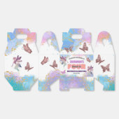 Butterflies Fairy Gold Glitter 4th Birthday Party フェイバーボックス (見開き)