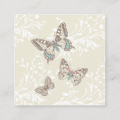 Butterflies floral swirl cream brown wedding エンクロージャーカード (裏面)