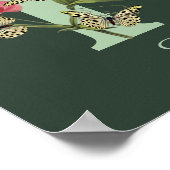 Butterflies Flower Monogram Initial F Personalized ポスター (角)