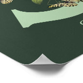 Butterflies Flower Monogram Initial J Personalized ポスター (角)