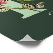 Butterflies Flower Monogram Initial K Personalized ポスター (角)