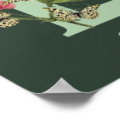Butterflies Flower Monogram Initial L Personalized ポスター (角)
