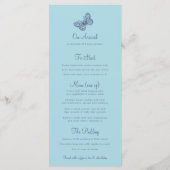 Butterflies hnad inked graphic swirl blue wedding  メニュー (裏面)