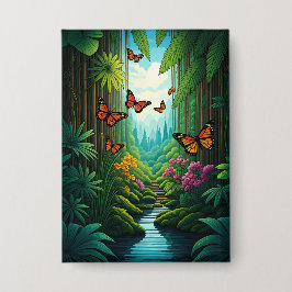 Butterflies in a Lush Jungle 缶バッジ