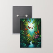 Butterflies in a Lush Jungle 缶バッジ (正面/裏面)