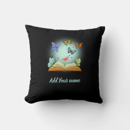 Butterflies in Book Throw Pillow クッション