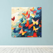 Butterflies in Motion – Expressive Abstract Flight キャンバスプリント (インサイチュ (ウッドフロア))