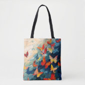 Butterflies in Motion – Expressive Abstract Flight トートバッグ (正面)