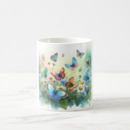 Butterflies in the Meadow REF261 - Watercolor by J コーヒーマグカップ