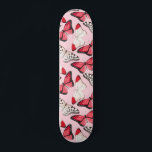 Butterflies Modern Nature Girly Pink スケートボード<br><div class="desc">Butterflies Modern Nature Girly Pink Skateboard features a modern colorful pattern of pretty butterflies on a pink background. Designed by Evco Studio www.zazzle.com/store/evcostudio</div>