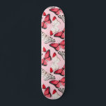 Butterflies Modern Nature Girly Pink スケートボード<br><div class="desc">Butterflies Modern Nature Girly Pink Skateboard features a modern colorful pattern of pretty butterflies on a pink background. Designed by Evco Studio www.zazzle.com/store/evcostudio</div>