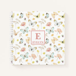 Butterflies Monogram Notebook Journal ノートブック
