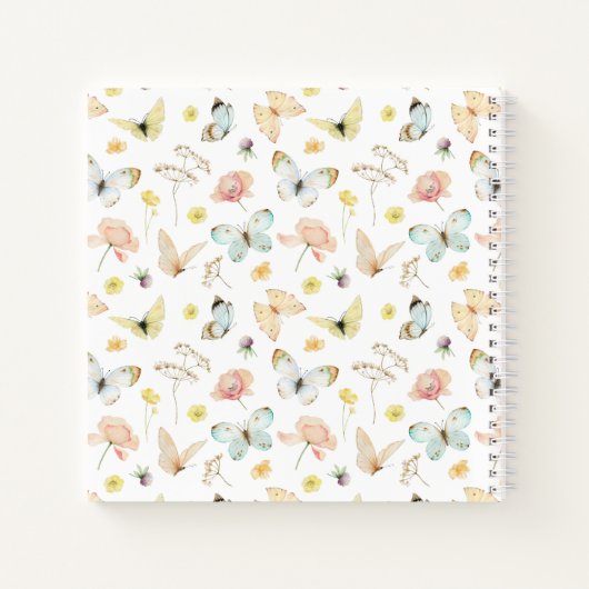 Butterflies Monogram Notebook Journal ノートブック (裏面)